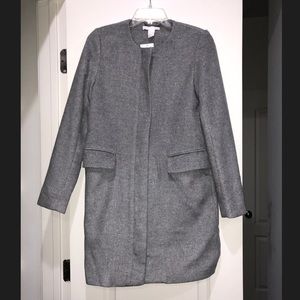 H&M collarless dress coat